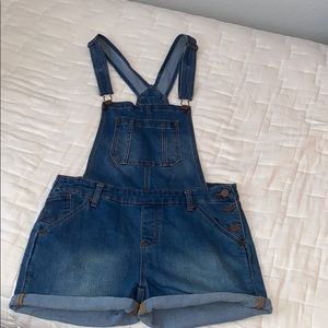 Dark washed Jean overalls